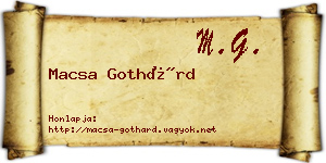 Macsa Gothárd névjegykártya